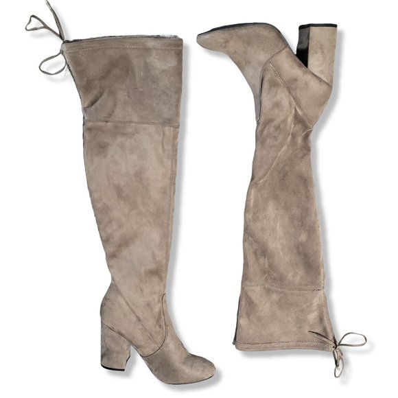 Steve Madden Shoes - Steve Madden Niela OTK Boots Taupe / Tan Microsuede Womens Size 8 Over the Knee